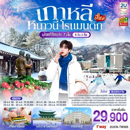 ทัวร์เกาหลี เกาหลี หนาวนี้ โรแมนติก (ปีใหม่) 5วัน 3คืน โดยสายการบิน T’way (TW) ทัวร์เกาหลี