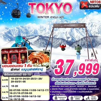 ทัวร์ญี่ปุ่น NRT08 XJ DMK TOKYO WINTER ฮาคุบะ-ฟูจิ (เที่ยวเต็ม) DEC-MAR 602-607 6D3N ทัวร์ญี่ปุ่น