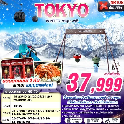 ทัวร์ญี่ปุ่น NRT08 XJ DMK TOKYO WINTER ฮาคุบะ-ฟูจิ (เที่ยวเต็ม) DEC-MAR 602-607 6D3N ทัวร์ญี่ปุ่น