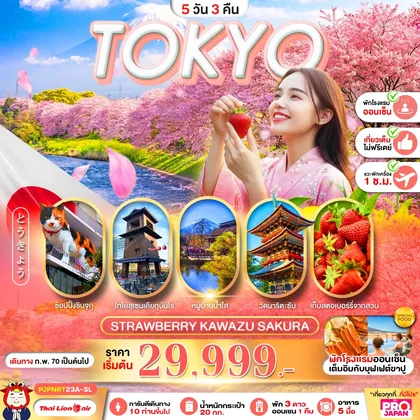 ทัวร์ญี่ปุ่น PRO TOKYO STRAWBERRY KAWAZU SAKURA 5D3N ทัวร์ญี่ปุ่น